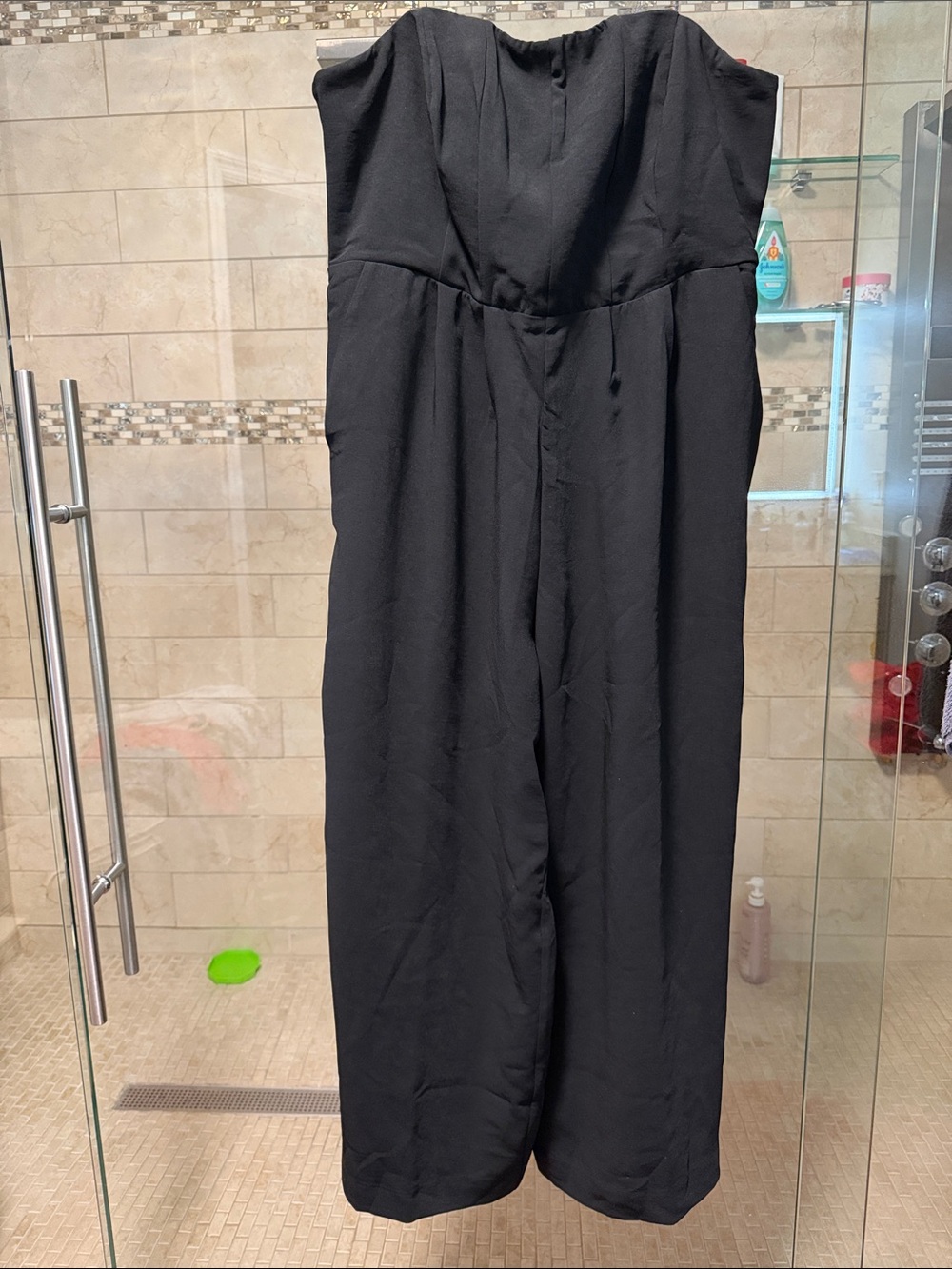 A new day- Strapless Wide-Leg Jumpsuit - Black 1X